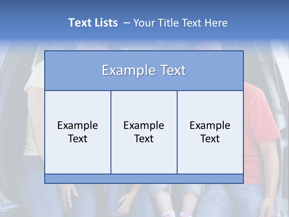 A Family Sitting In The Back Of A Car PowerPoint Template