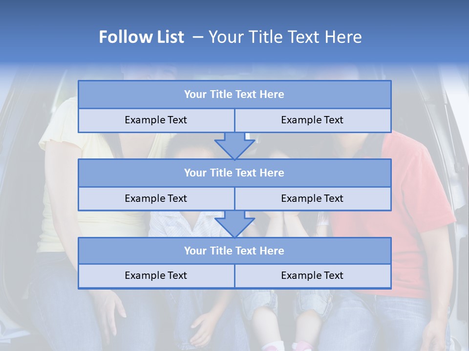 A Family Sitting In The Back Of A Car PowerPoint Template