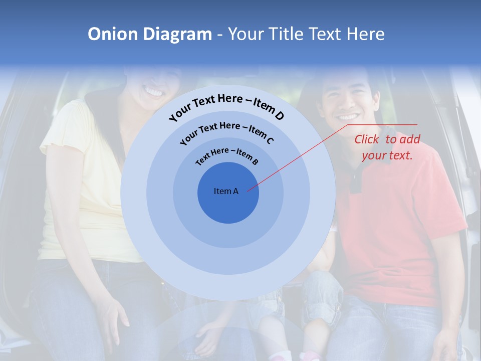 A Family Sitting In The Back Of A Car PowerPoint Template