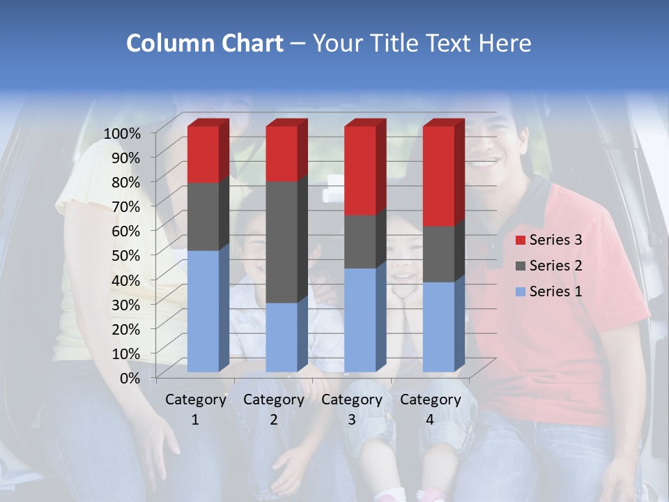 A Family Sitting In The Back Of A Car PowerPoint Template