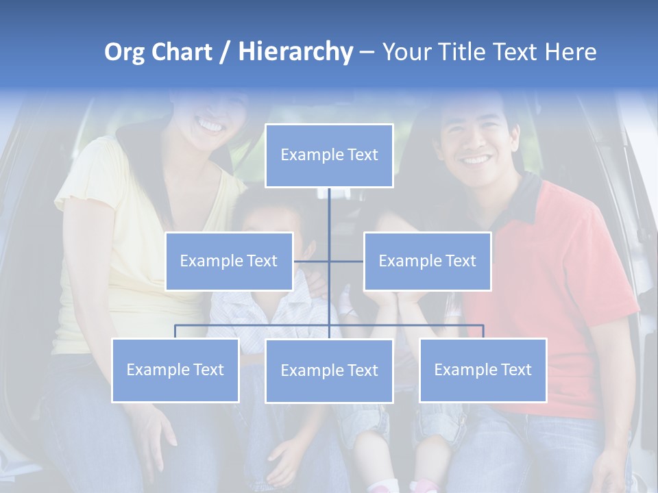 A Family Sitting In The Back Of A Car PowerPoint Template
