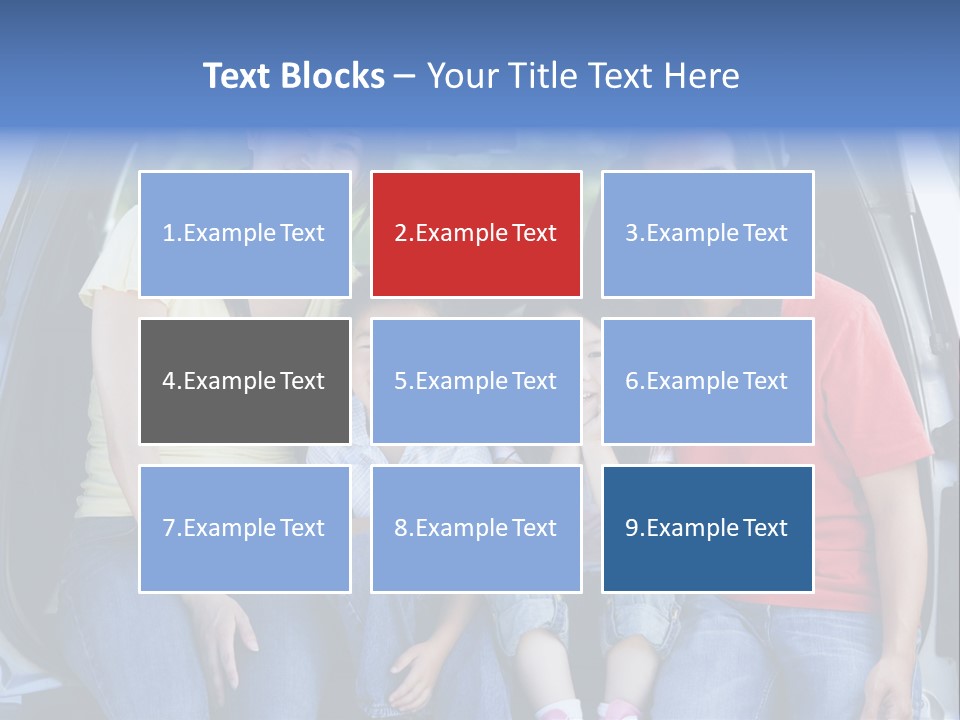 A Family Sitting In The Back Of A Car PowerPoint Template