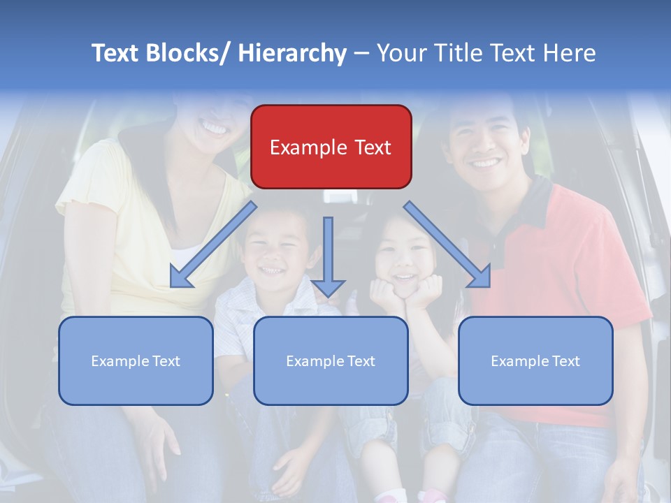 A Family Sitting In The Back Of A Car PowerPoint Template