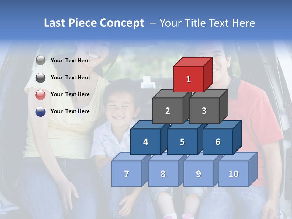 A Family Sitting In The Back Of A Car PowerPoint Template