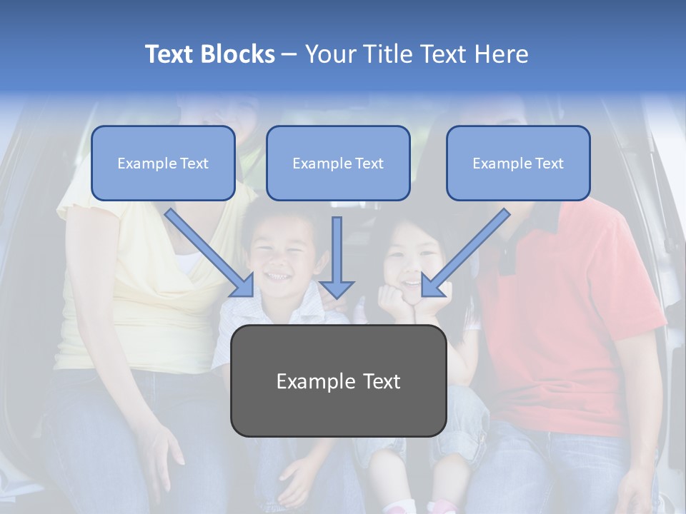 A Family Sitting In The Back Of A Car PowerPoint Template