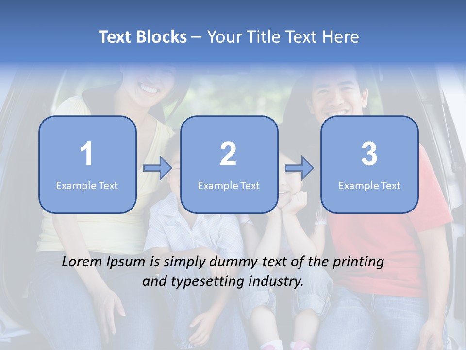 A Family Sitting In The Back Of A Car PowerPoint Template
