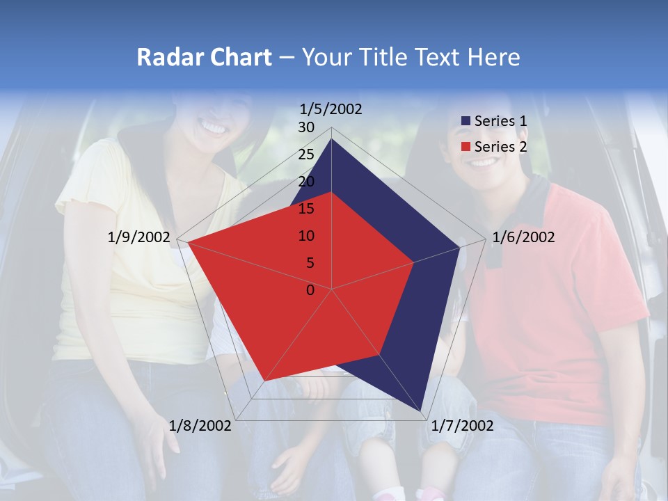 A Family Sitting In The Back Of A Car PowerPoint Template