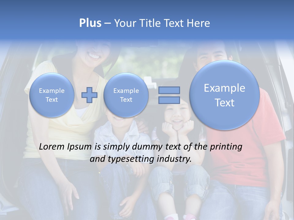 A Family Sitting In The Back Of A Car PowerPoint Template