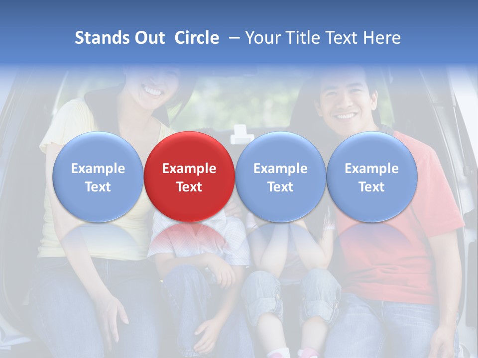 A Family Sitting In The Back Of A Car PowerPoint Template