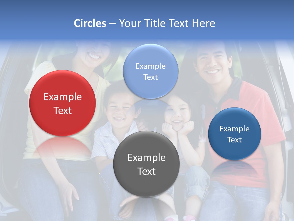 A Family Sitting In The Back Of A Car PowerPoint Template