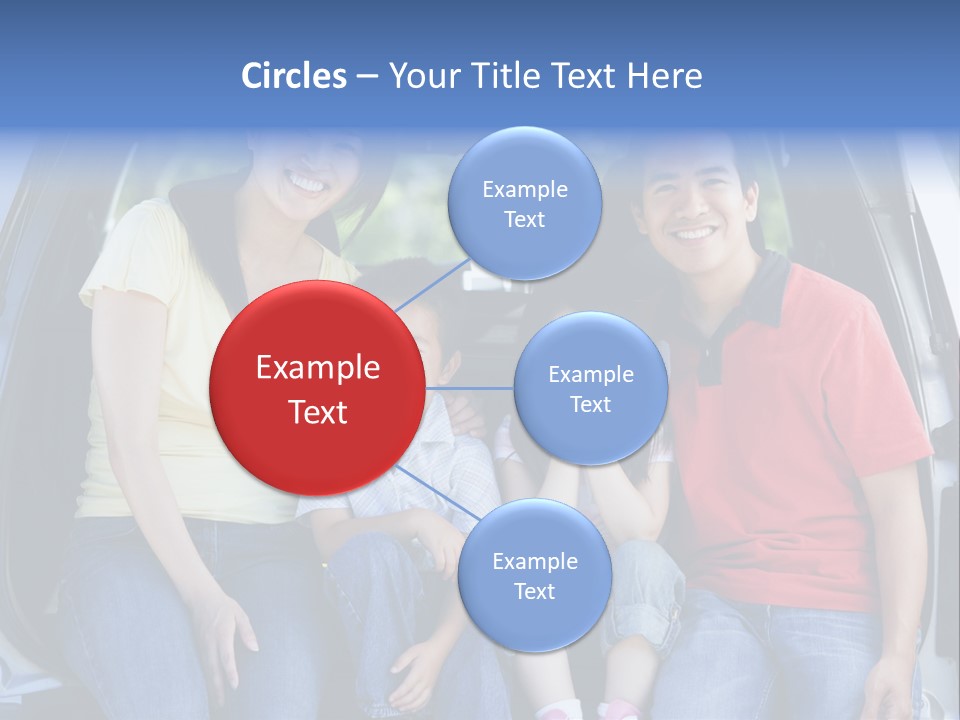 A Family Sitting In The Back Of A Car PowerPoint Template