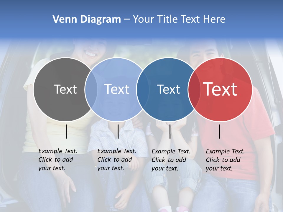 A Family Sitting In The Back Of A Car PowerPoint Template