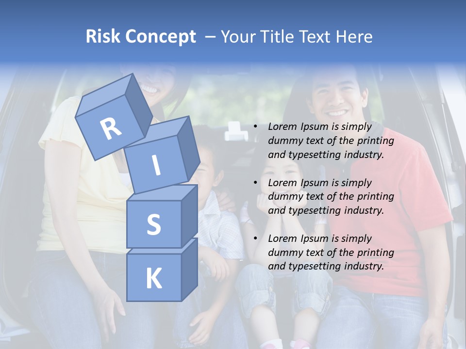 A Family Sitting In The Back Of A Car PowerPoint Template