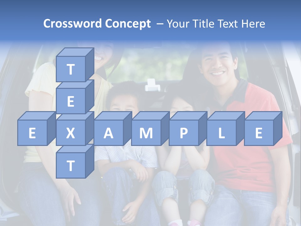 A Family Sitting In The Back Of A Car PowerPoint Template