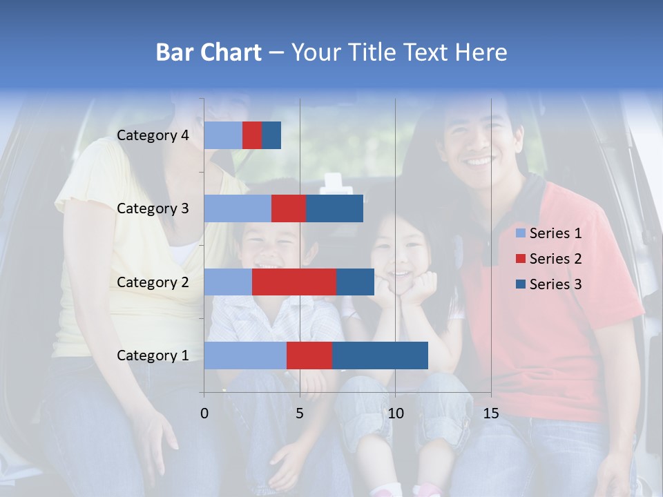 A Family Sitting In The Back Of A Car PowerPoint Template