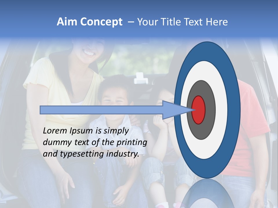 A Family Sitting In The Back Of A Car PowerPoint Template
