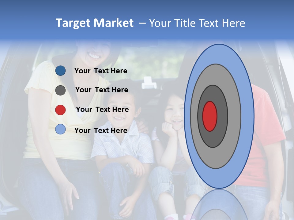 A Family Sitting In The Back Of A Car PowerPoint Template