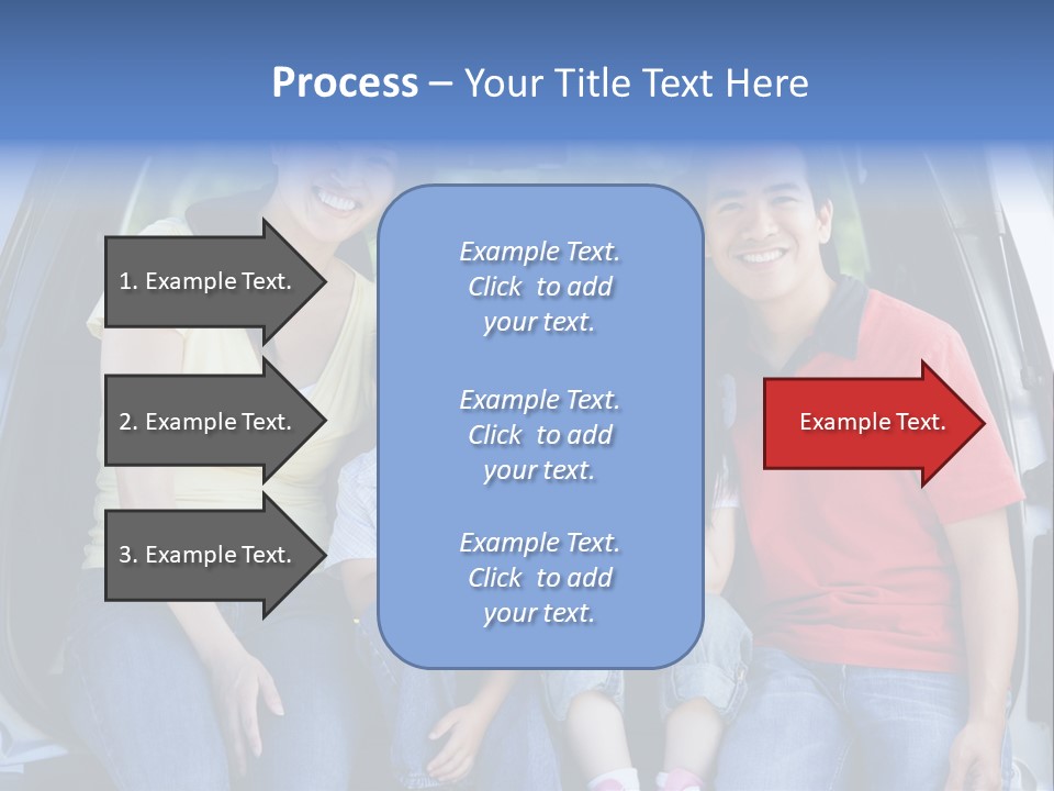 A Family Sitting In The Back Of A Car PowerPoint Template