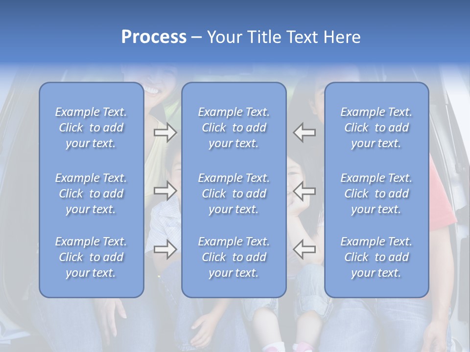 A Family Sitting In The Back Of A Car PowerPoint Template