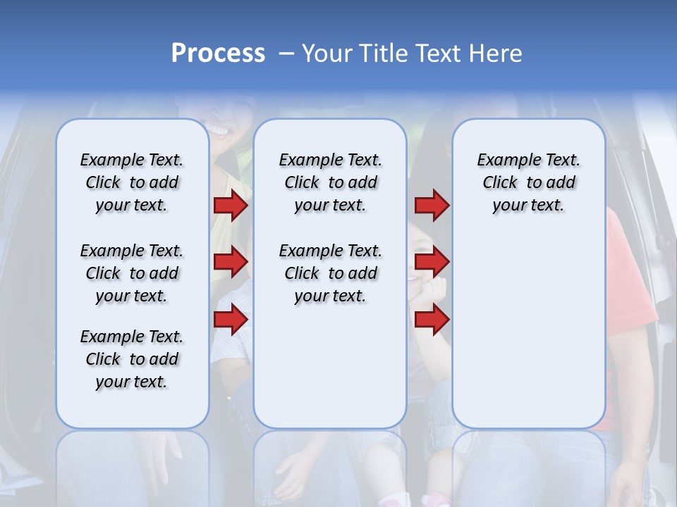 A Family Sitting In The Back Of A Car PowerPoint Template