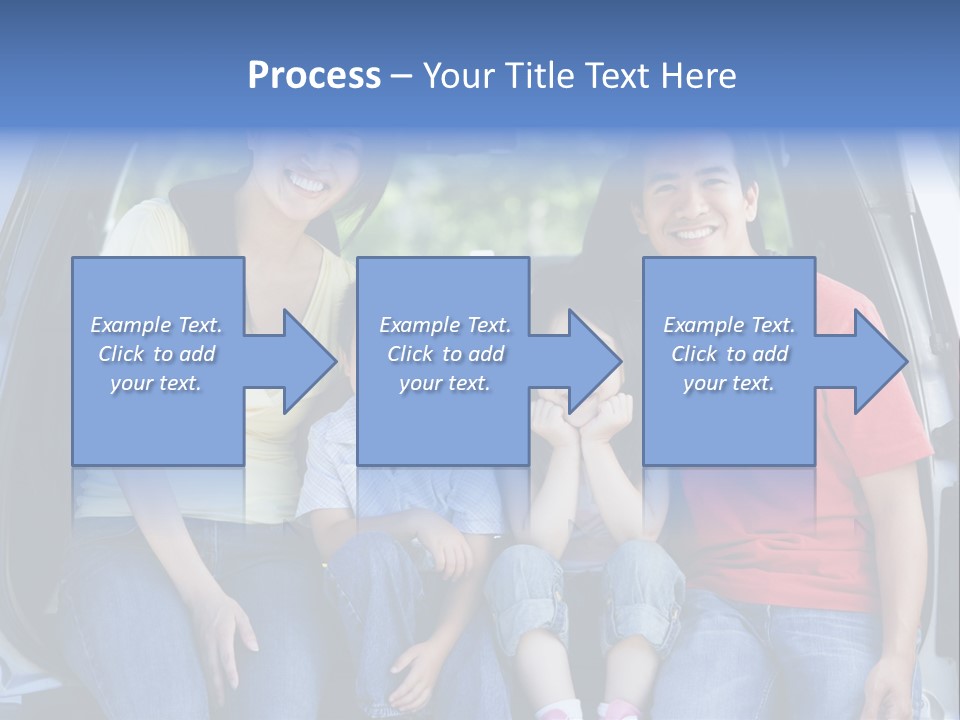 A Family Sitting In The Back Of A Car PowerPoint Template