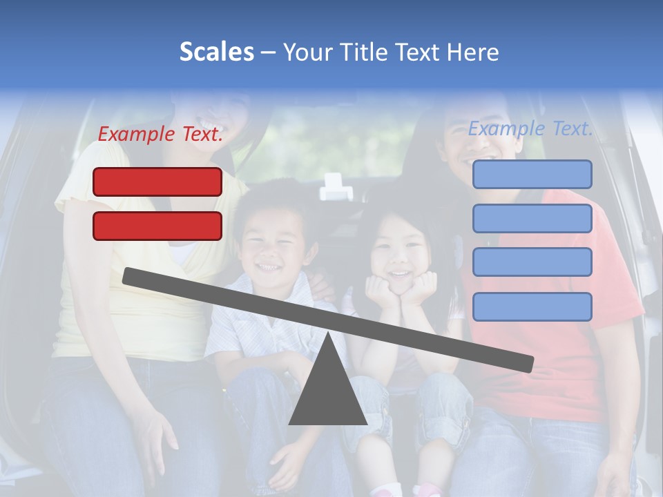 A Family Sitting In The Back Of A Car PowerPoint Template