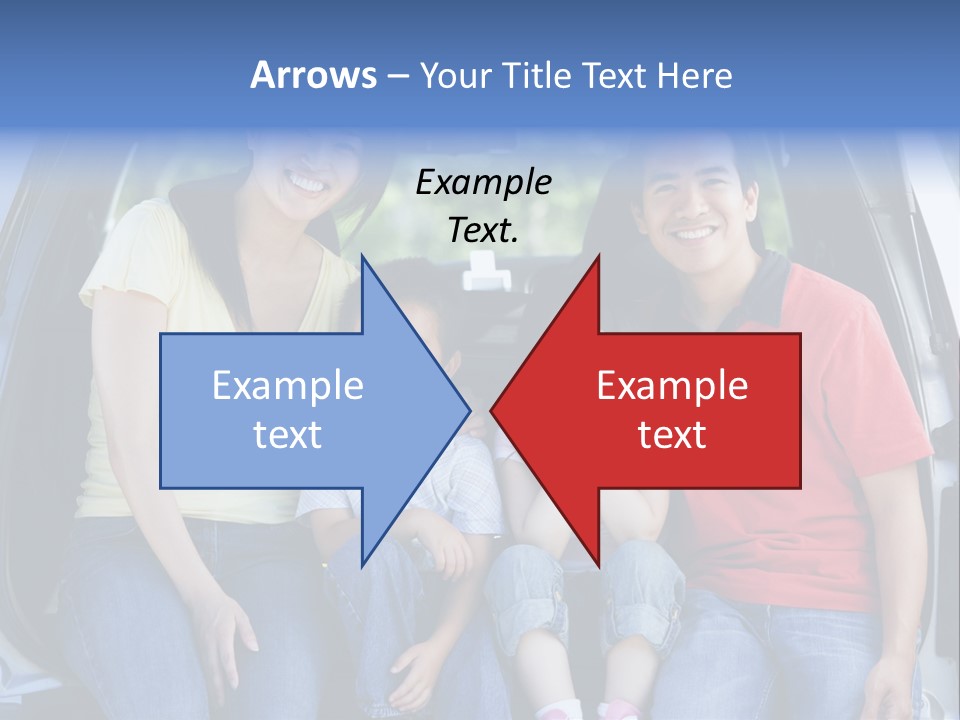 A Family Sitting In The Back Of A Car PowerPoint Template