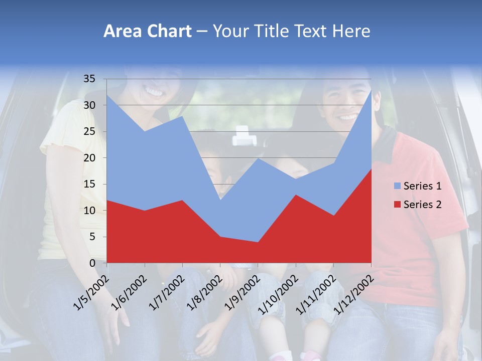 A Family Sitting In The Back Of A Car PowerPoint Template