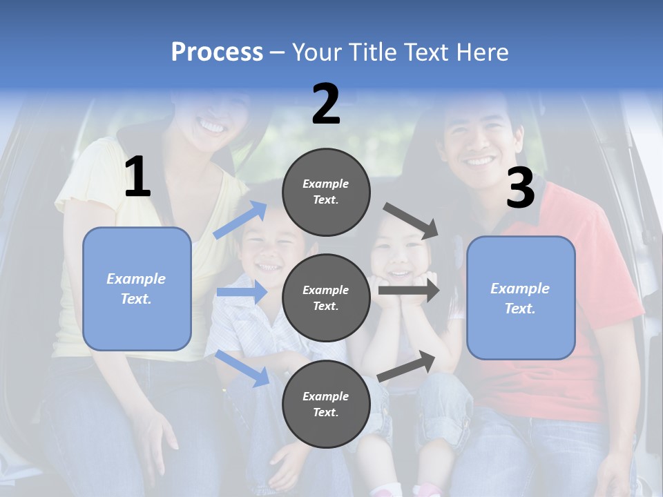 A Family Sitting In The Back Of A Car PowerPoint Template