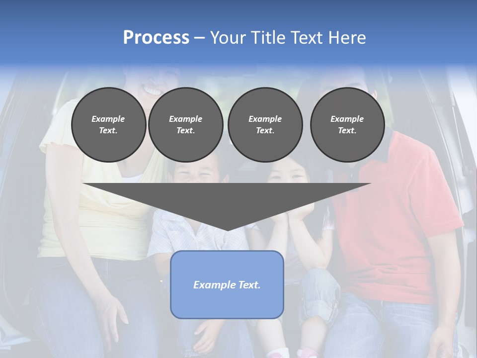 A Family Sitting In The Back Of A Car PowerPoint Template