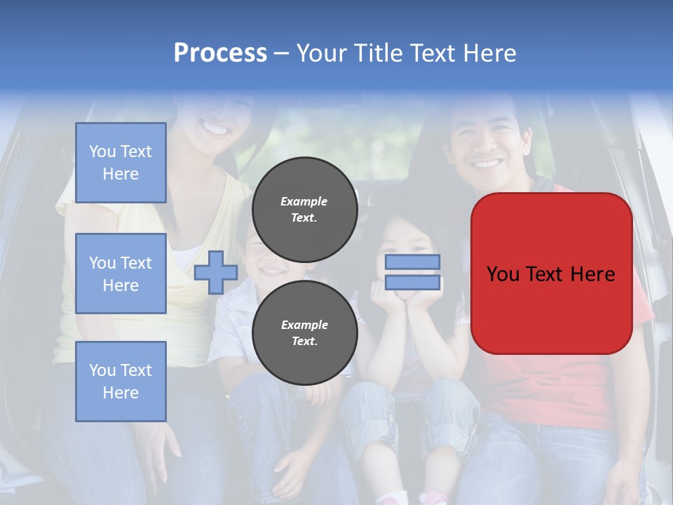 A Family Sitting In The Back Of A Car PowerPoint Template