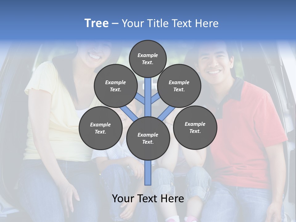 A Family Sitting In The Back Of A Car PowerPoint Template