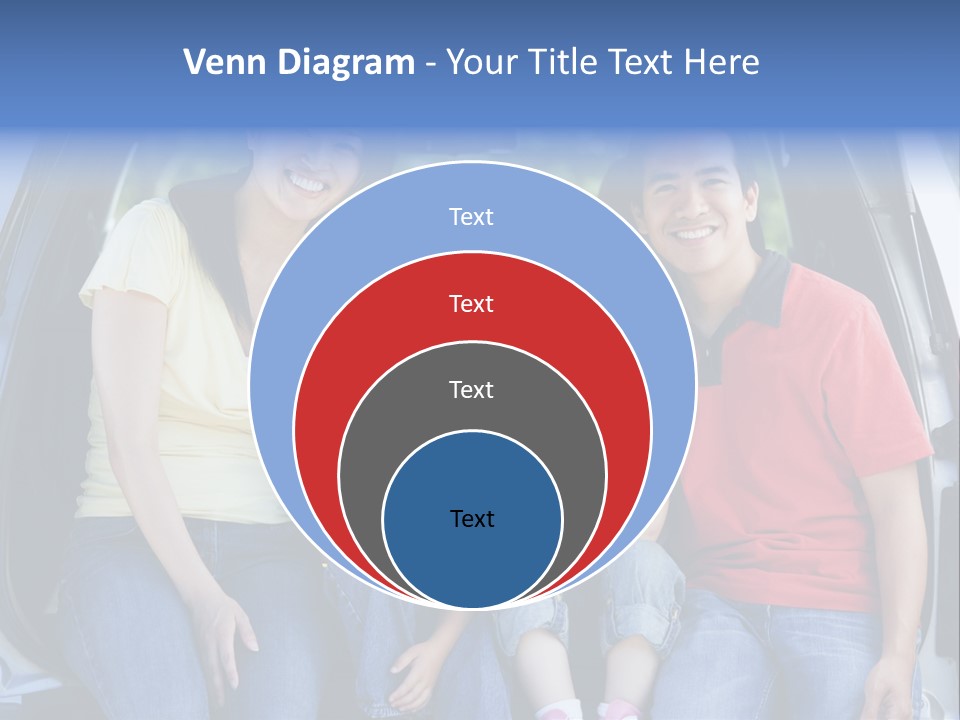 A Family Sitting In The Back Of A Car PowerPoint Template