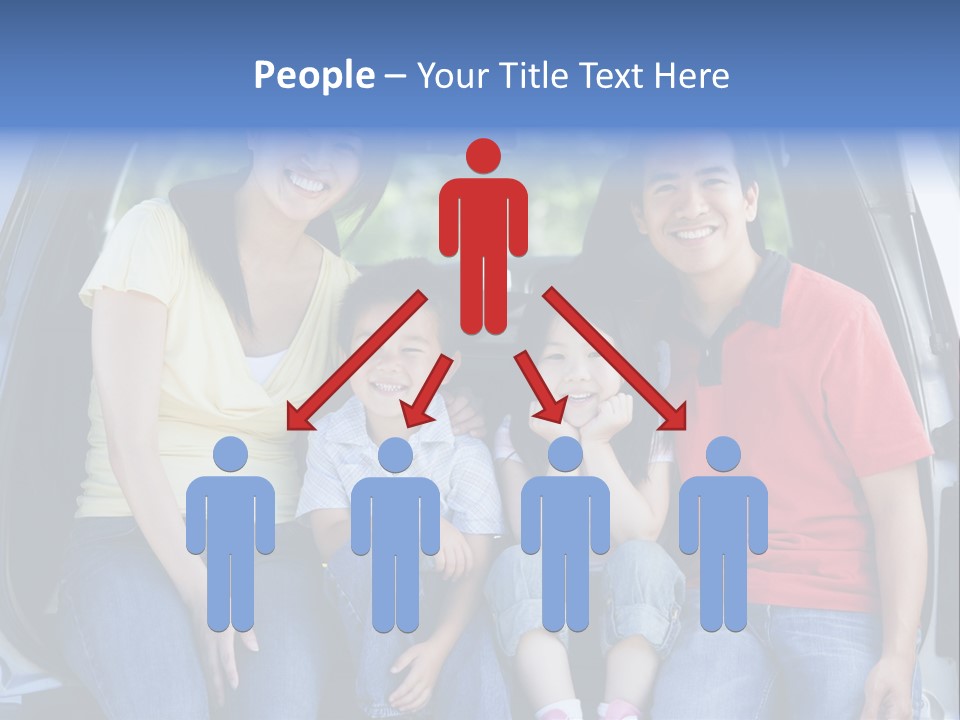 A Family Sitting In The Back Of A Car PowerPoint Template