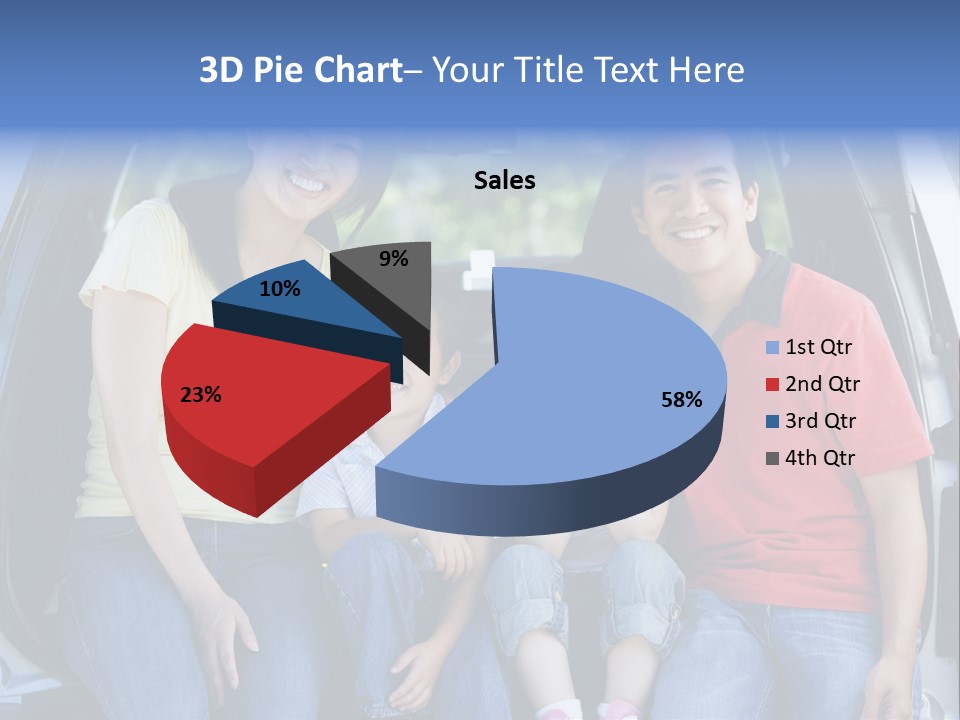 A Family Sitting In The Back Of A Car PowerPoint Template