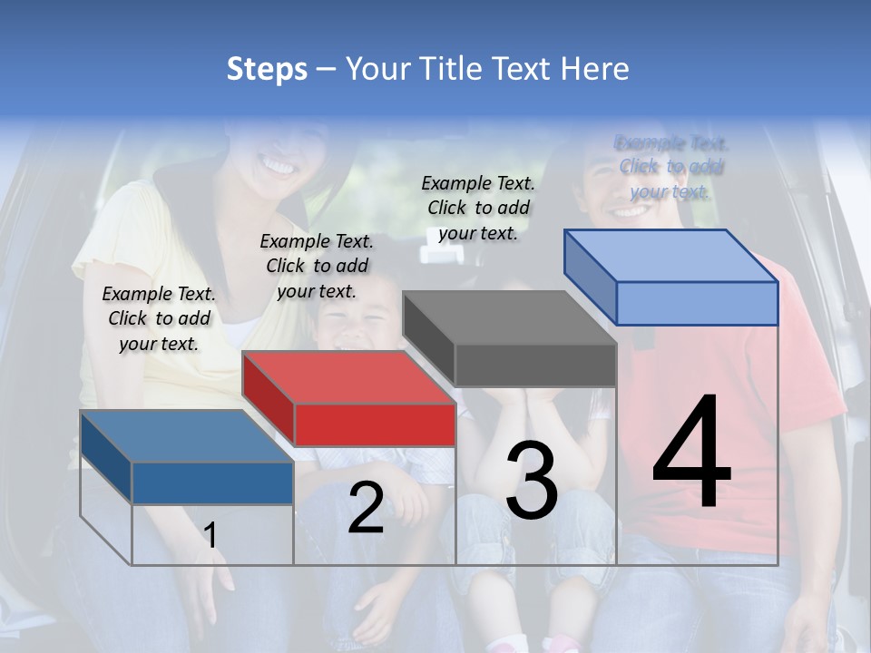 A Family Sitting In The Back Of A Car PowerPoint Template