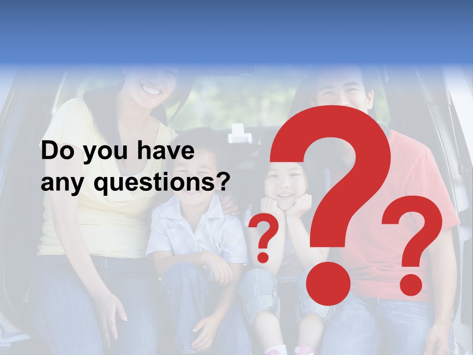 A Family Sitting In The Back Of A Car PowerPoint Template