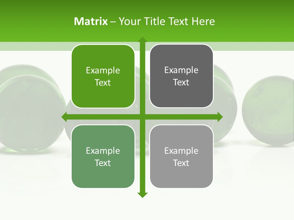 Recycled Glass Marbles On White Background PowerPoint Template
