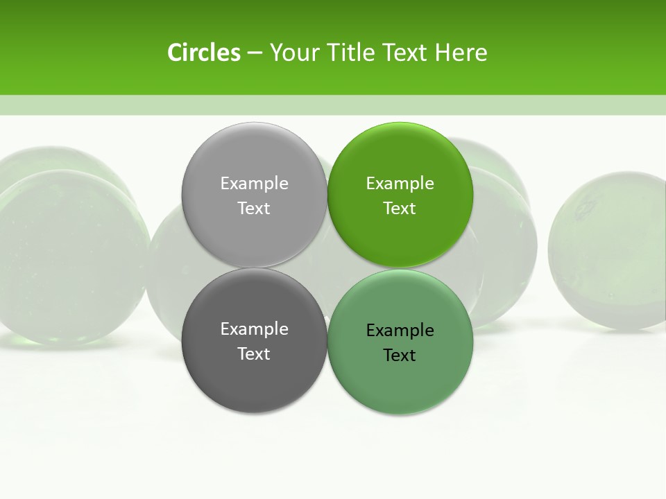 Recycled Glass Marbles On White Background PowerPoint Template