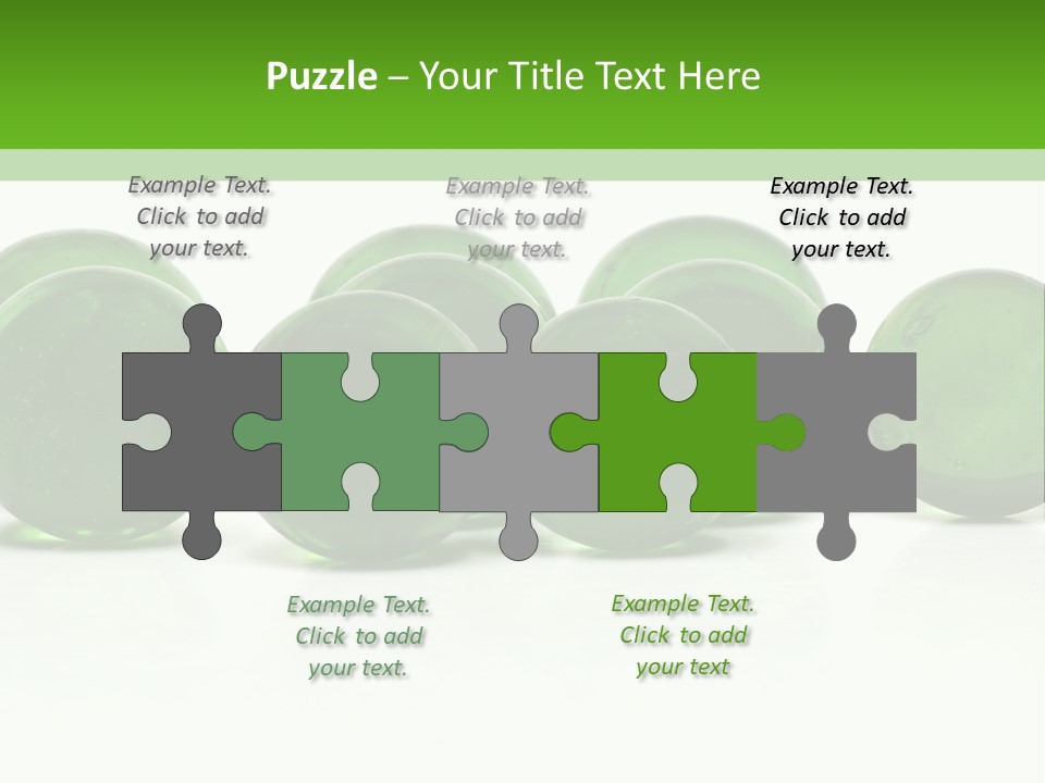 Recycled Glass Marbles On White Background PowerPoint Template