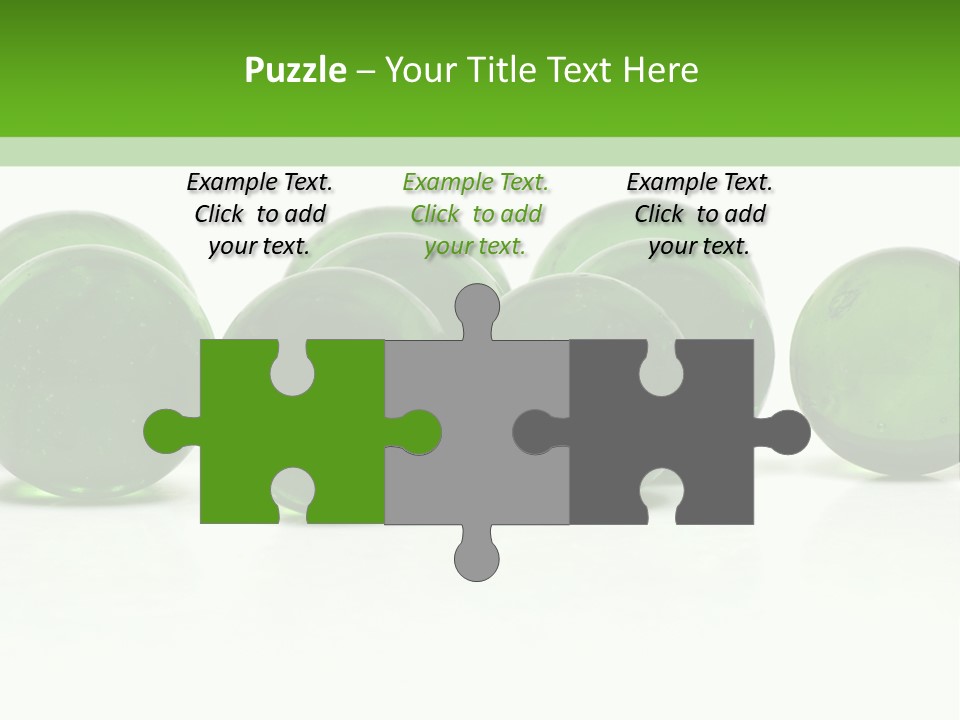 Recycled Glass Marbles On White Background PowerPoint Template