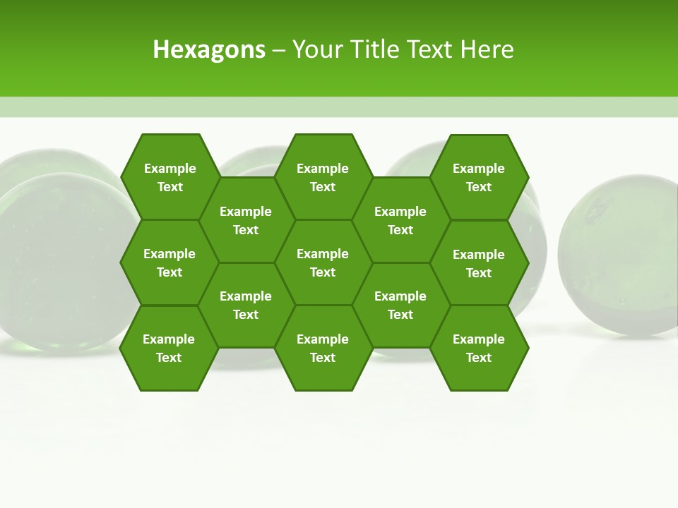 Recycled Glass Marbles On White Background PowerPoint Template