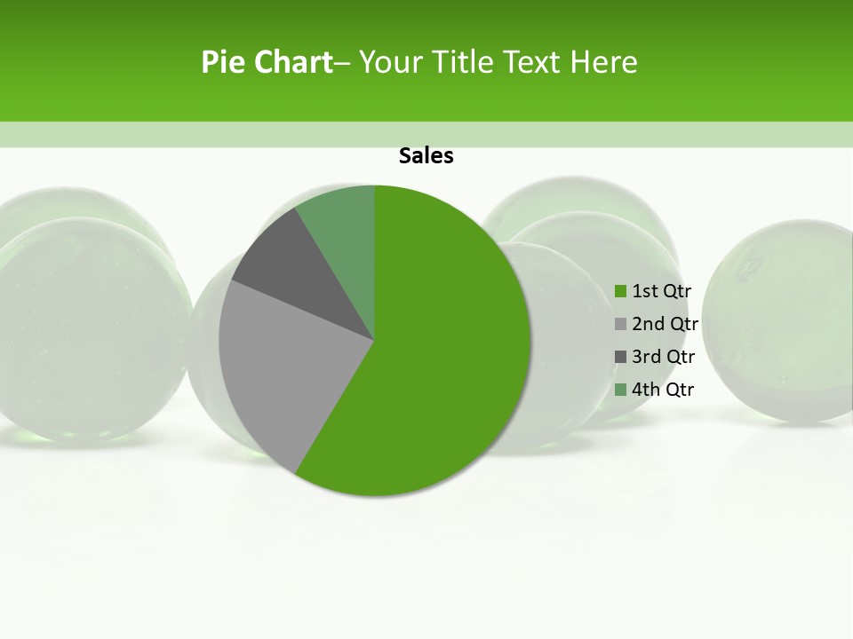 Recycled Glass Marbles On White Background PowerPoint Template
