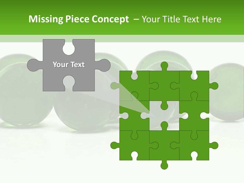 Recycled Glass Marbles On White Background PowerPoint Template