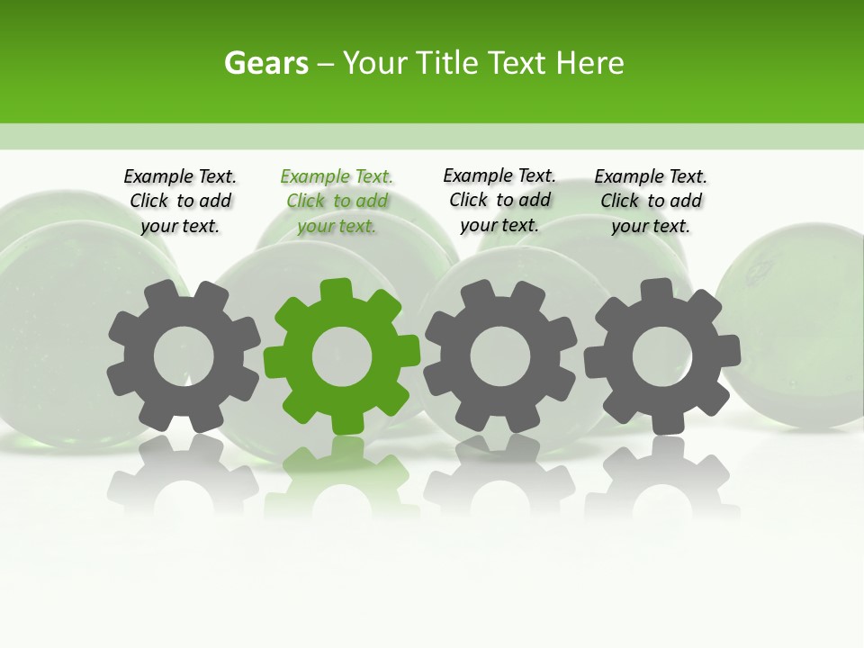 Recycled Glass Marbles On White Background PowerPoint Template