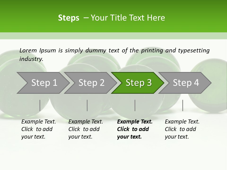 Recycled Glass Marbles On White Background PowerPoint Template