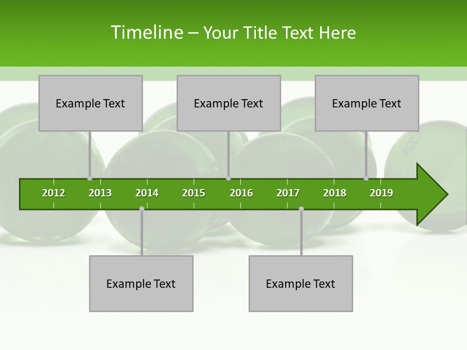 Recycled Glass Marbles On White Background PowerPoint Template