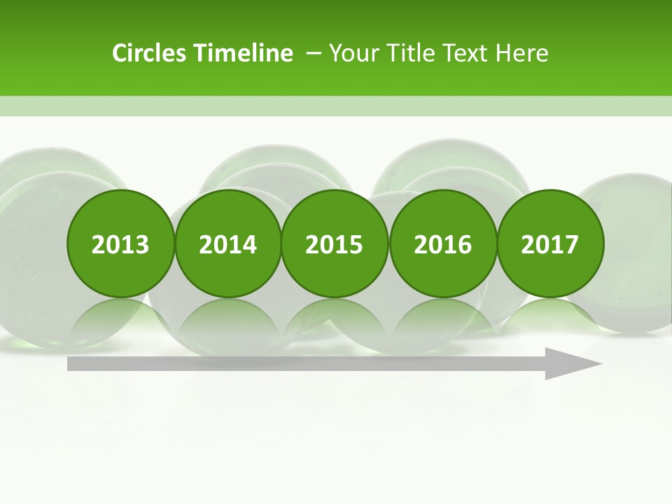 Recycled Glass Marbles On White Background PowerPoint Template