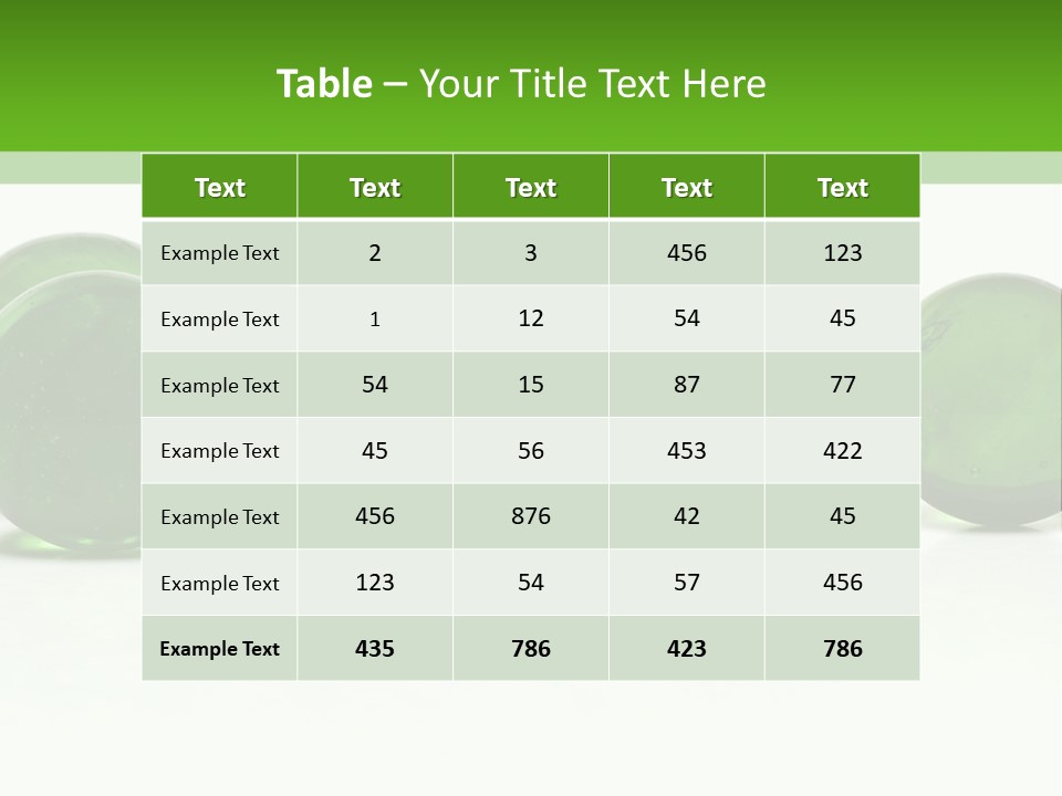 Recycled Glass Marbles On White Background PowerPoint Template