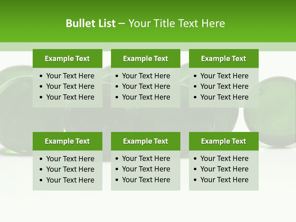 Recycled Glass Marbles On White Background PowerPoint Template